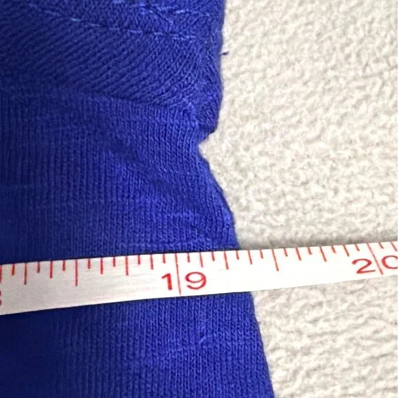 Cable & Gauge Womens Bright Blue Cotton Short Sleeve Embroidered Top Size L - Picture 6 of 7